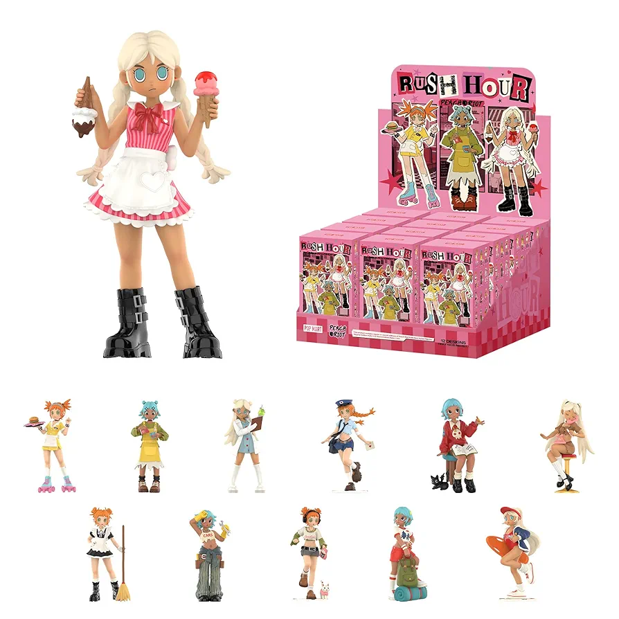 Amazon.com: POP MART Peach Riot Rush Hour Series Figures
